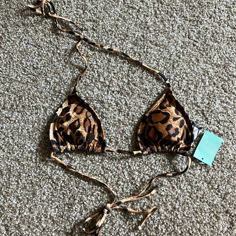Leopard Print Bikini Top